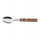 Jogo 6 Colheres Mesa Polywood Aço Inox Tramontina Com Cabo De Madeira Castanho